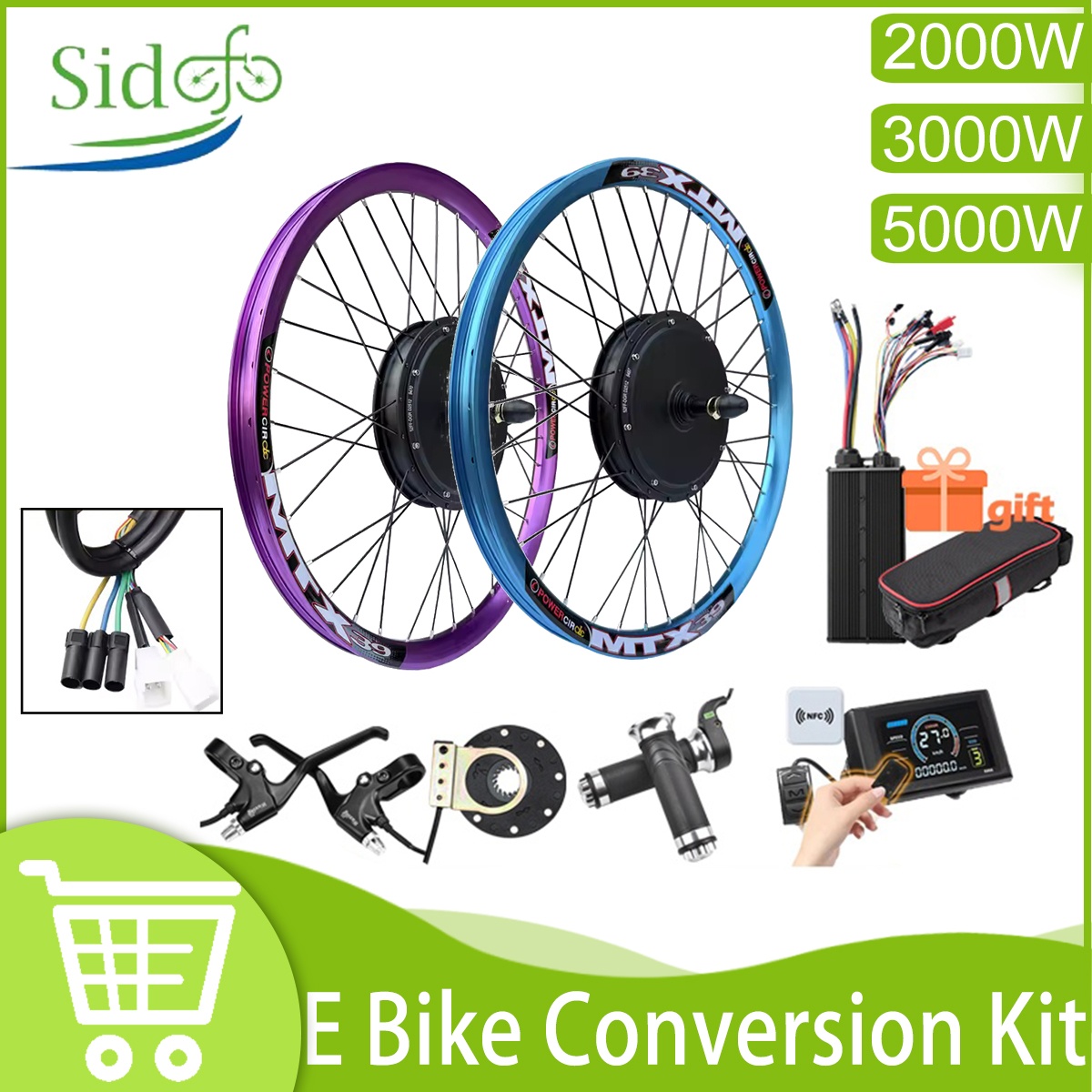 5000W Hub Motor Kit 72V - 새로운 업그레이드 전기 자전거 변환 키트