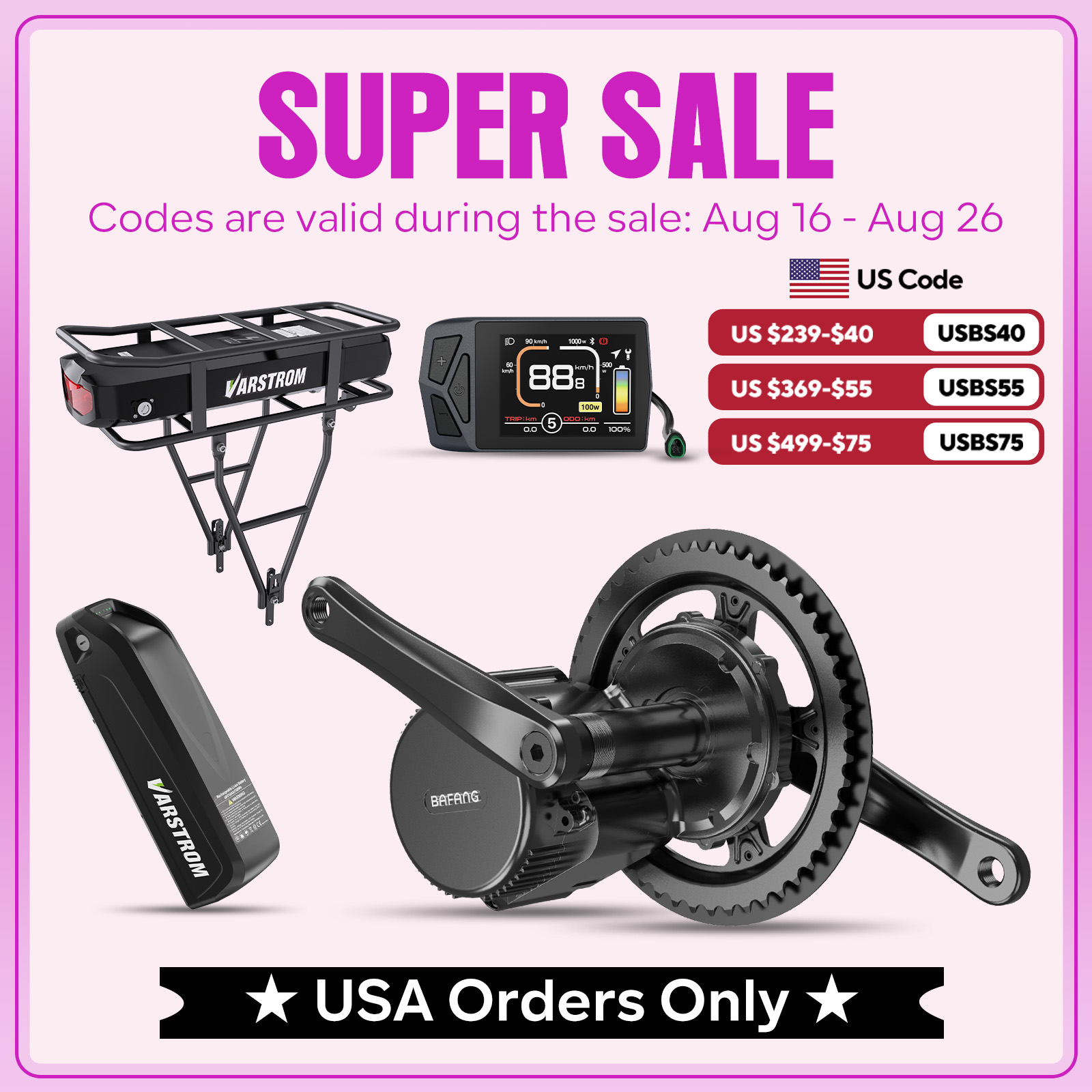 Side Hung Mid Drive Motor Kit - [미국 주식] 바팡 48V750W 미드 드라이브