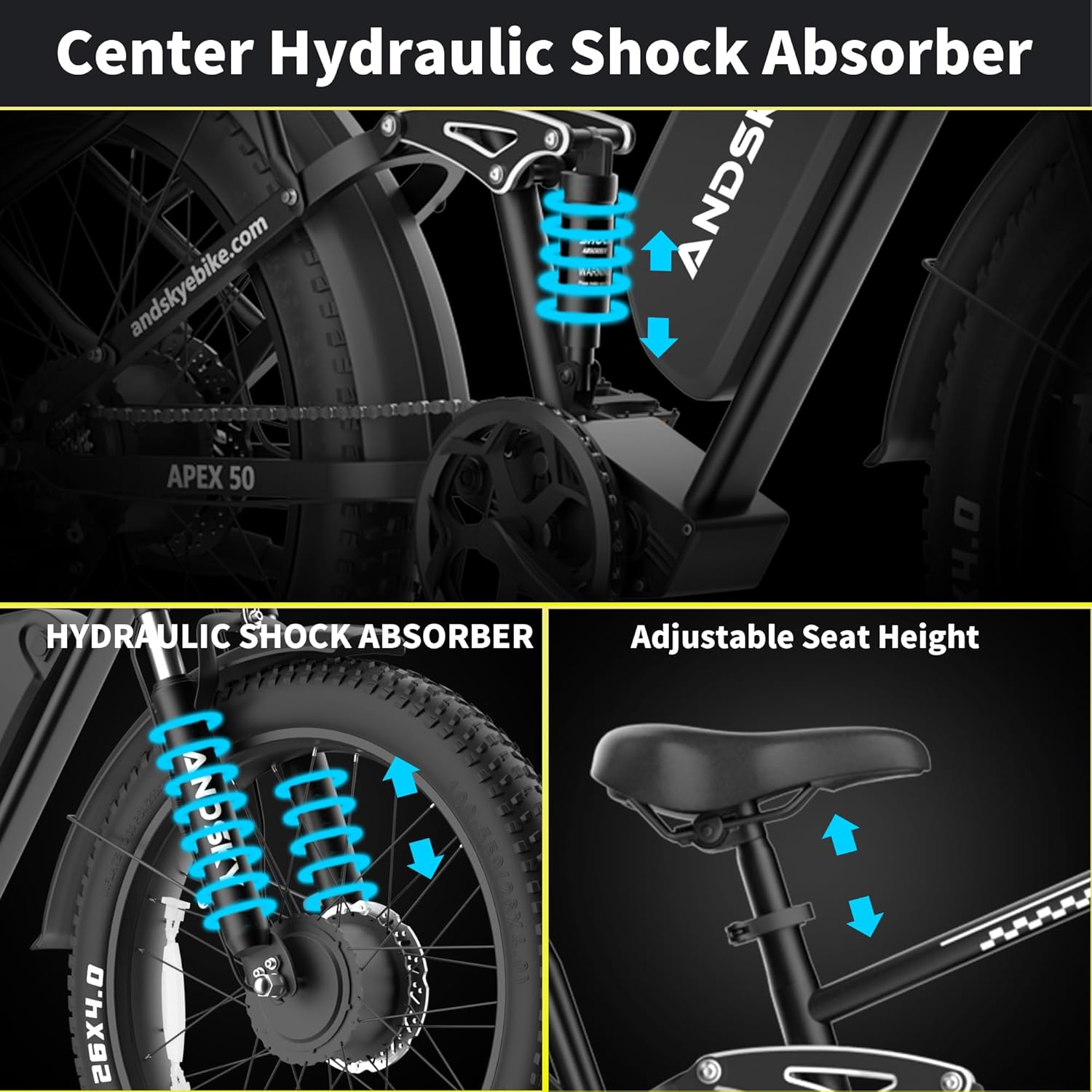 ANDSKY Apex50 AWD 전기 자전거 3000W - 48V 1500W Rear Hub Motor With Battery 리뷰 및 가격