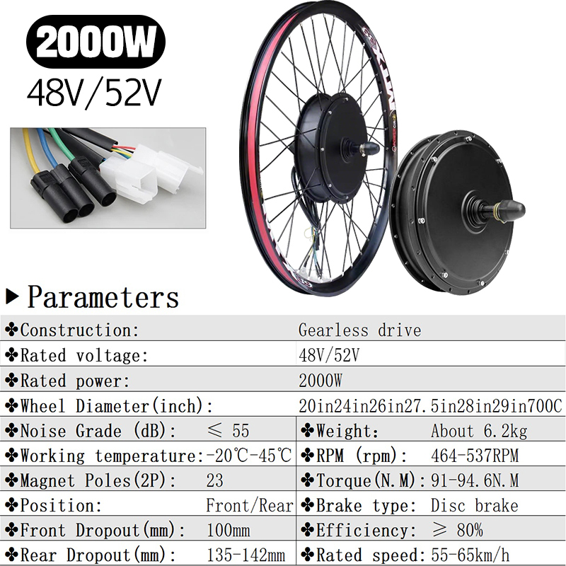 5000W 전기 자전거 개조 키트 72V, S966 N - Gearless Hub Motor Conversion Kit 2000W With Display 리뷰 및 가격
